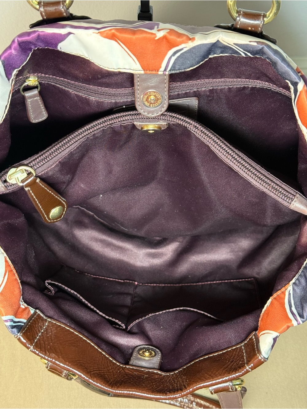Authentic Coach Vintage Ashley Sateen Scarf Print Convertible Satchel - Picture 7 of 10